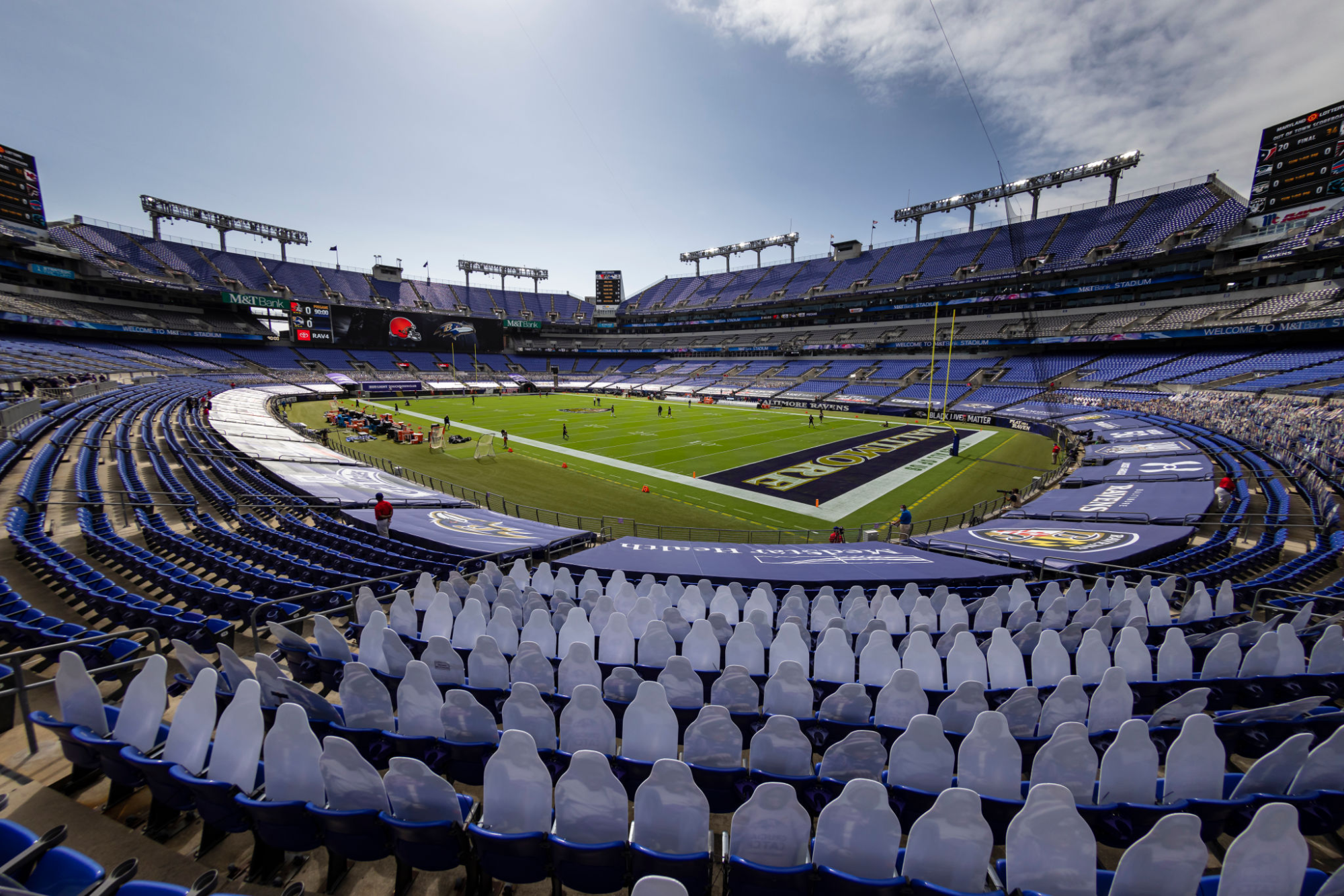 M&T Bank Stadium before a game between the Baltimore Ravens and Cleveland Browns on Sept. 13, 2020.
