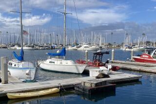 Two sailboats were tied up Wednesday at the impound dock in the Oceanside Harbor. 