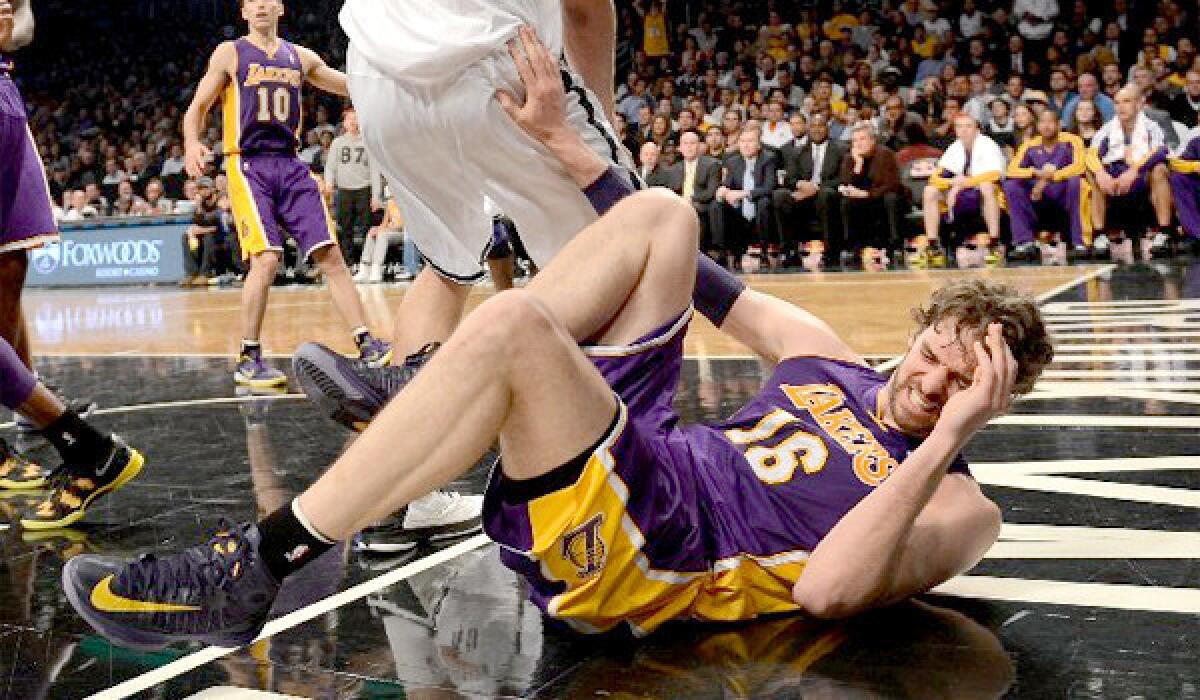 Pau Gasol is expected to miss at least six to eight weeks after suffering a tear to his plantar fascia in his right foot.