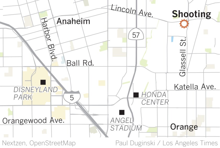 A map shows the location of the mass shooting in Orange