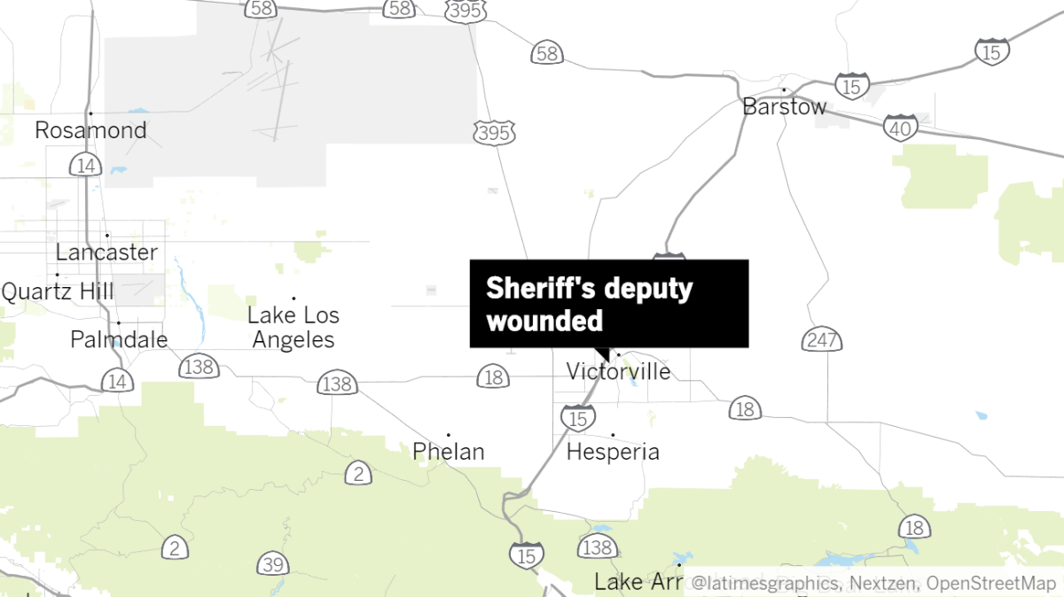 A San Bernardino County sheriff’s deputy was injured in the 15000 block of 7th Street in Victorville.