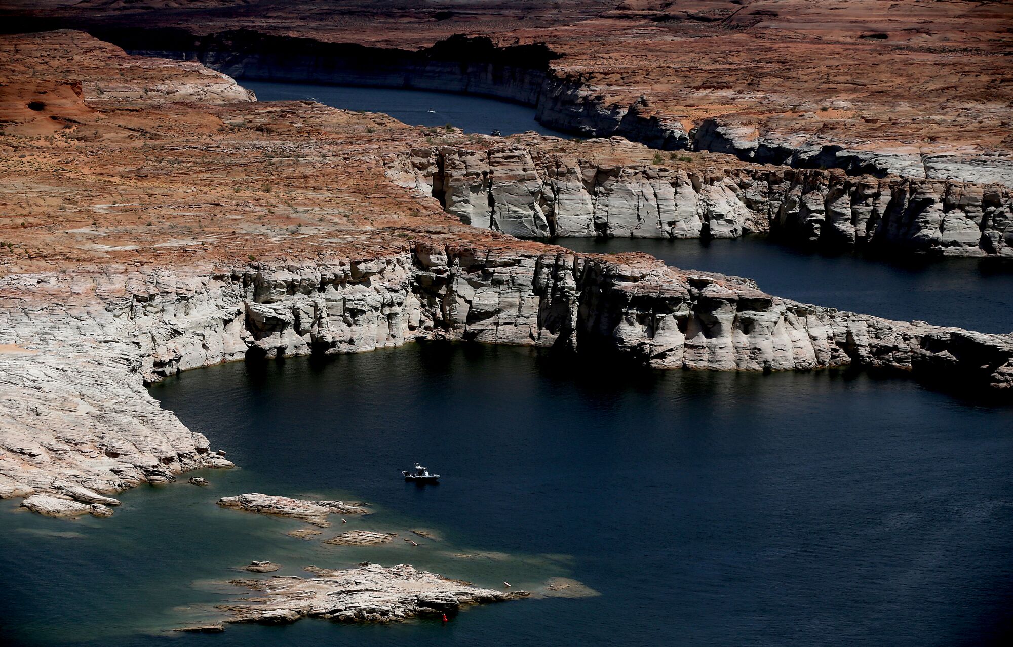 Lake Powell has been vastly reduced by relentless drought for more than a decade. 