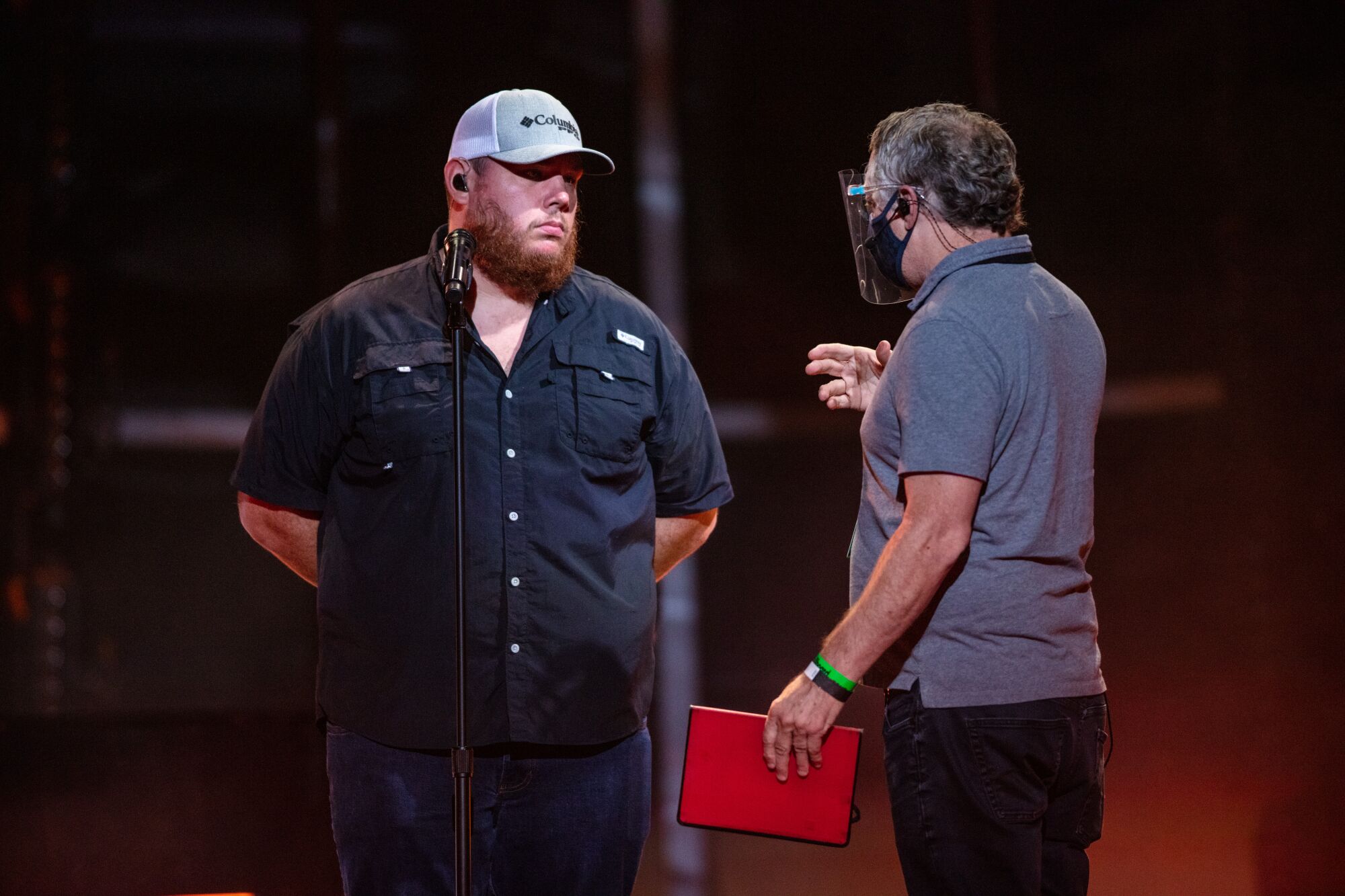 Stage manager Gary Napoli with Luke Combs