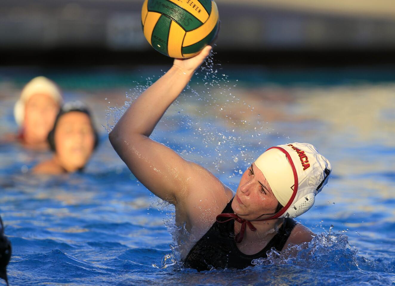 Estancia High's Alexis Discenzo aims for the net during the second half against Costa Mesa in an Orange Coast League game on Wednesday.