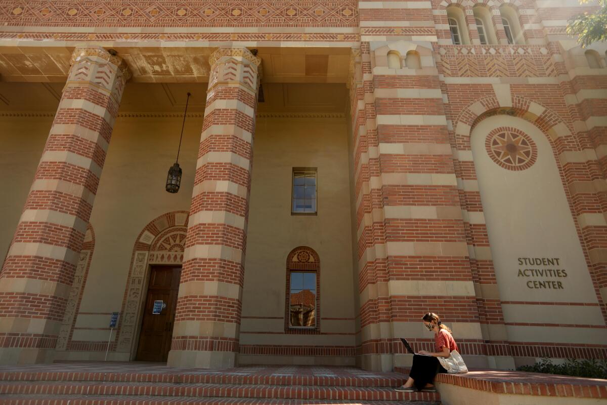 A brick UCLA building where the student activities center in housed.