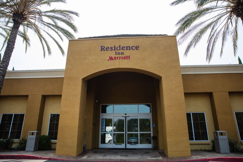 The Residence Inn by Marriott located at Hotel Circle. The San Diego Housing Commission is planning to purchase two Marriott hotels so that they can convert them into permanent homes for homeless people.
