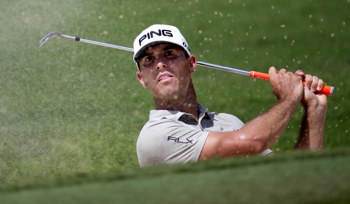 Billy Horschel hits out of a greenside bunker at No. 13 during the second round of the Tour Championship on Friday.
