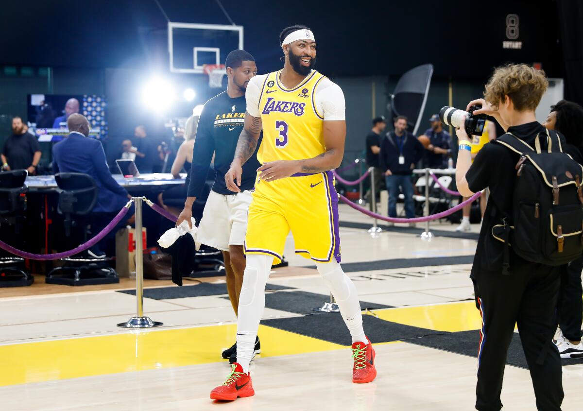 Anthony Davis during Lakers media day.