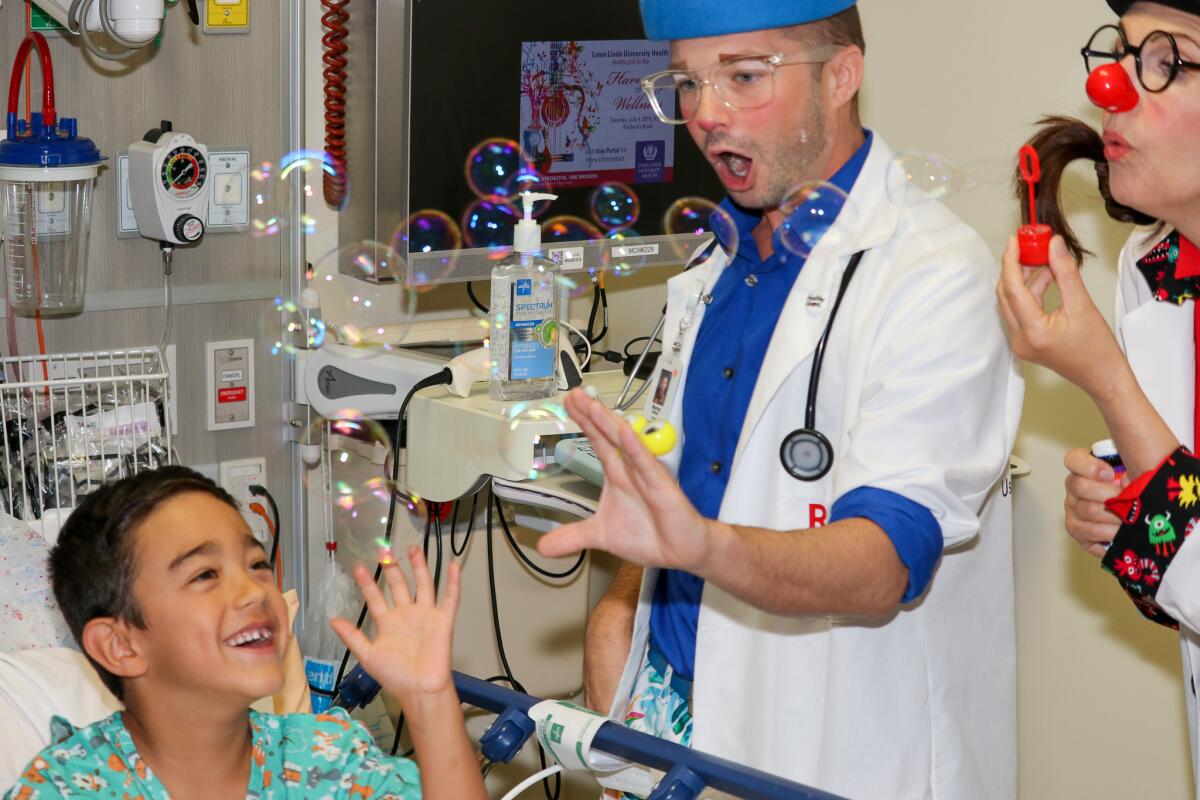 Dr. Billy prescribes a healthy dose of humor at Children’s Hospital of Orange County. 