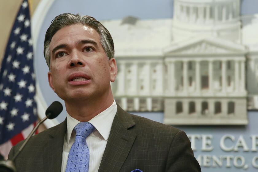 FILE - In this Jan. 9, 2018, file photo, Assemblyman Rob Bonta, D-Oakland, speaks during a news conference in Sacramento, Calif. On Wednesday, March 24, 2021, Bonta was named California's next attorney general by California Gov. Gavin Newsom. (AP Photo/Rich Pedroncelli, File)