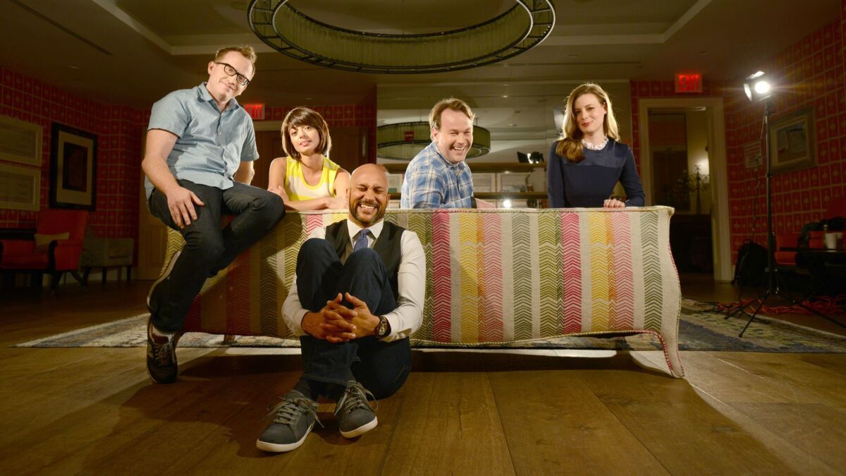 The cast of Mike Birbiglia's "Don't Think Twice": from left, Chris Gethard, Kate Micucci, Keegan-Michael Key and Gillian Jacobs.