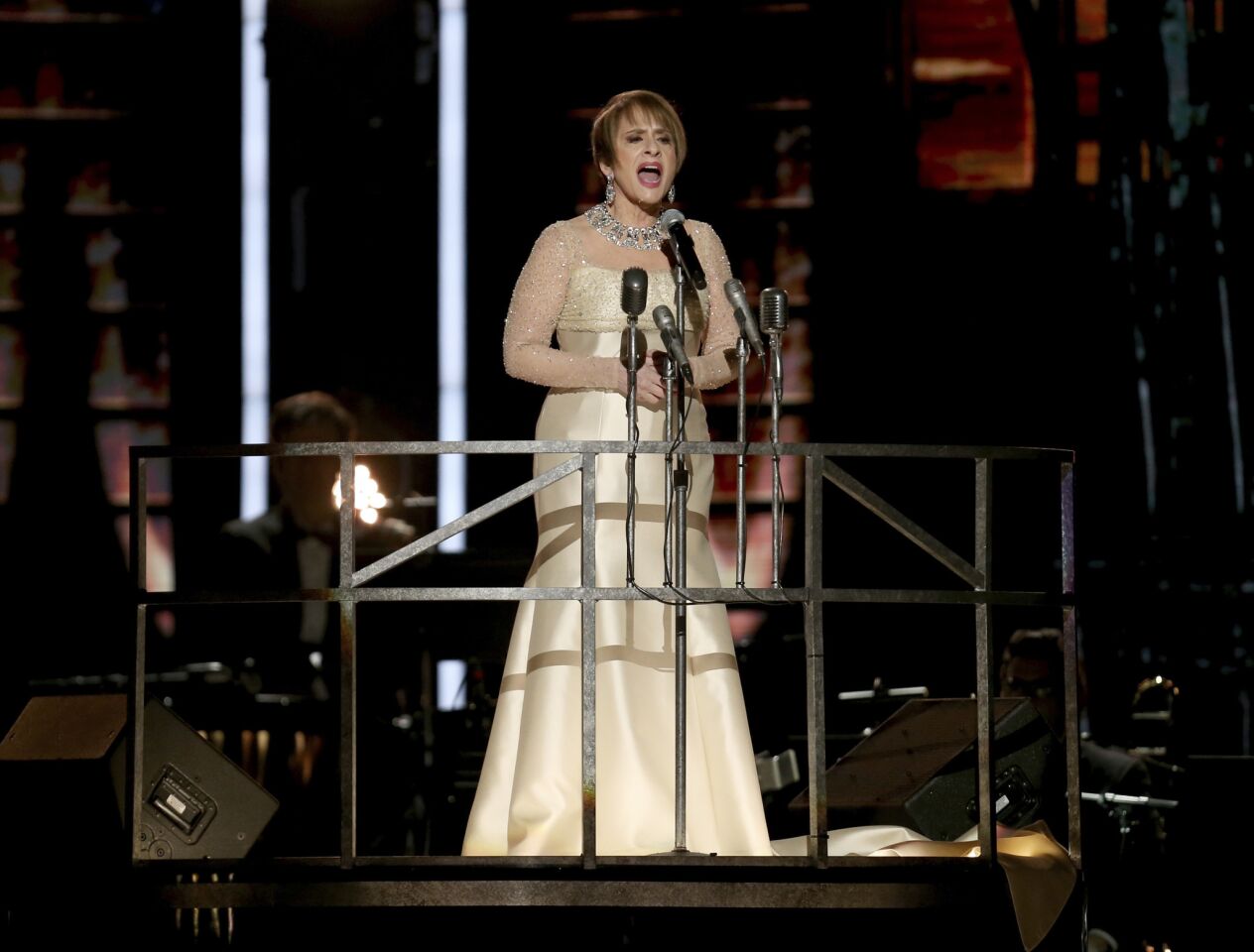 Patti LuPone performs "Don't Cry For Me Argentina" during a tribute to Leonard Bernstein and Andrew Lloyd Webber.