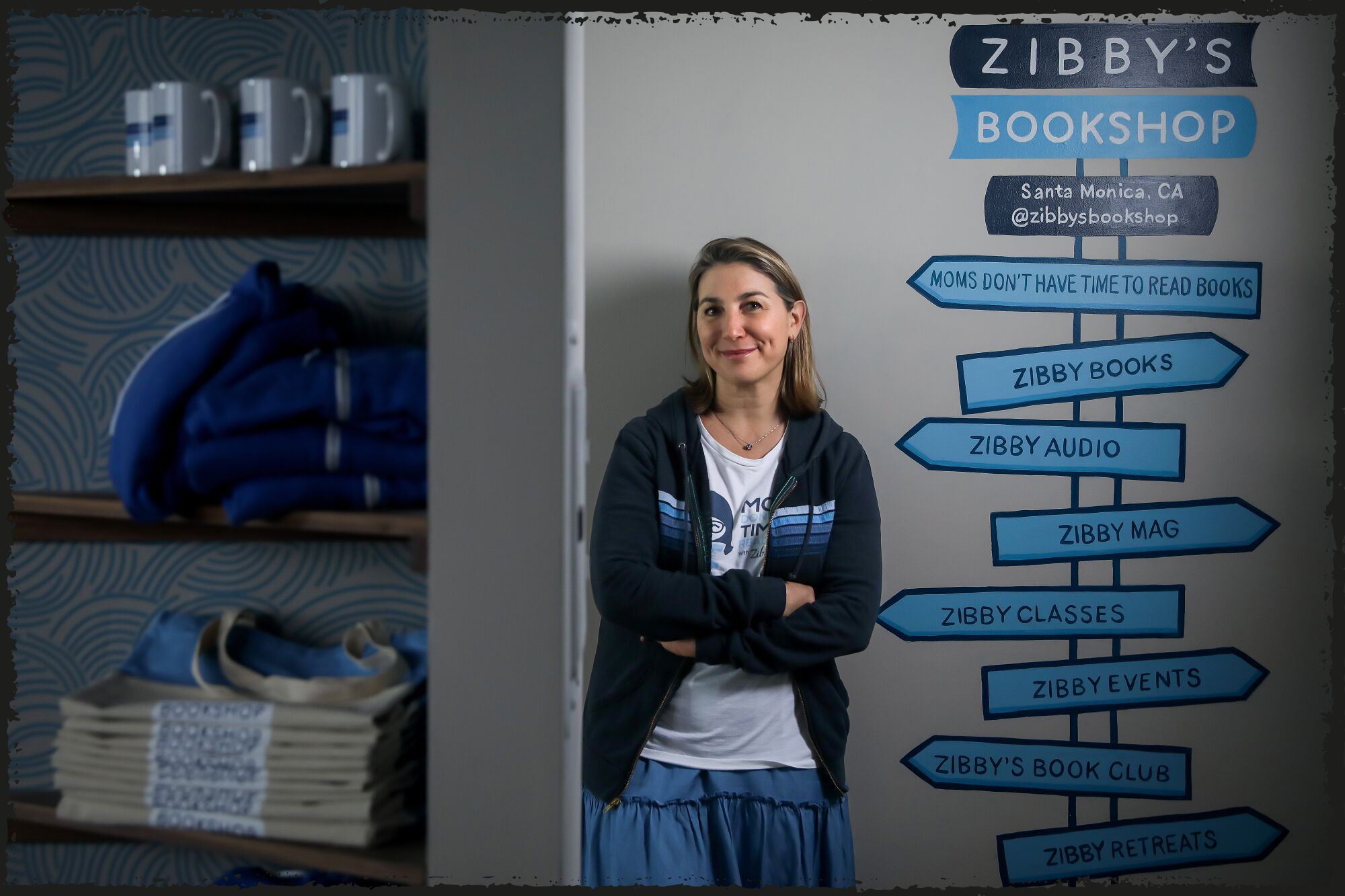 Zibby Owens is photographed in her book shop