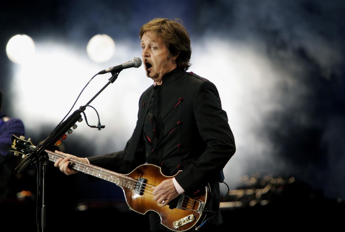 Paul McCartney at the Hollywood Bowl in 2010.