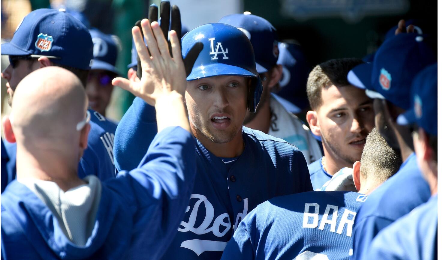 Dodgers' Trayce Thompson is finding success outside the family