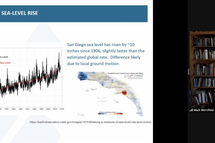 San Diego has experienced more sea level rise than the global average, Mark Merrifield said.