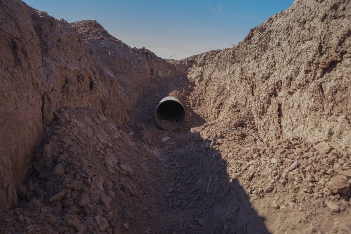 The location where a section of the Sempra gas pipeline was extracted by the Yaqui tribe  