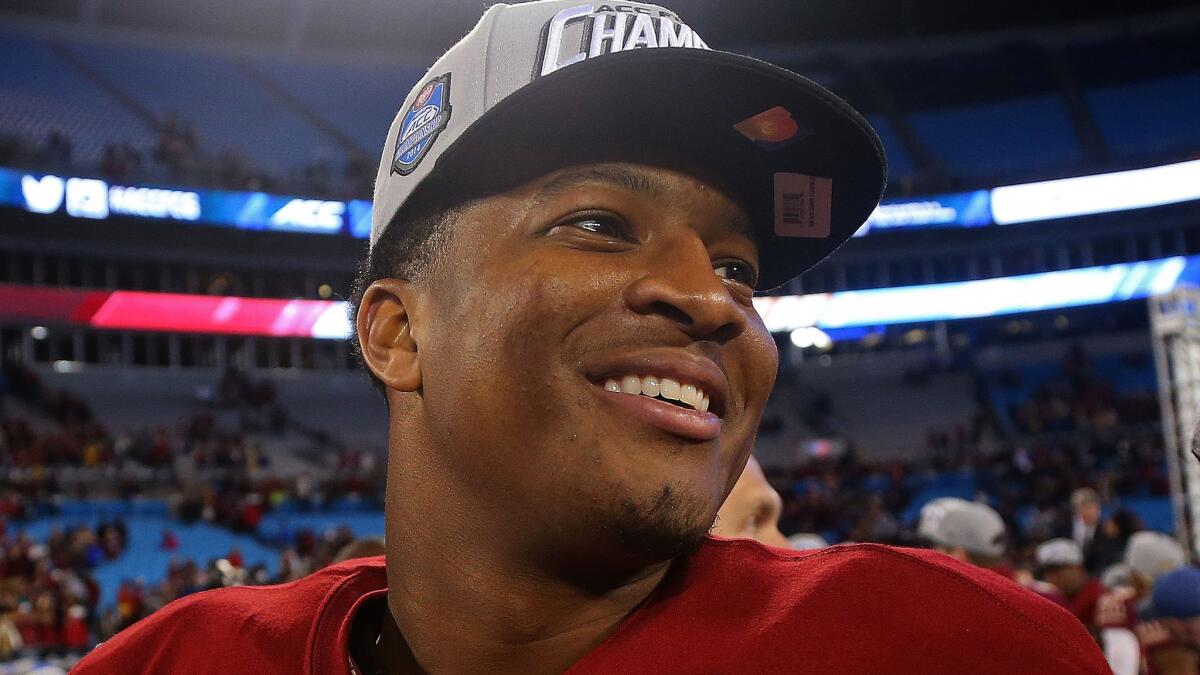 Florida State quarterback Jameis Winston after the Seminoles' 37-35 victory over Georgia Tech in the Atlantic Coast Conference championship game on Dec. 6.