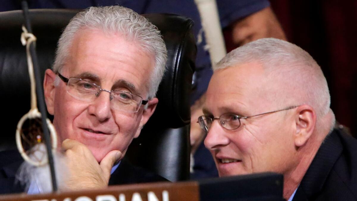 Los Angeles City Councilmen Paul Krekorian, left, and Mike Bonin serve on the council's Budget and Finance Committee.