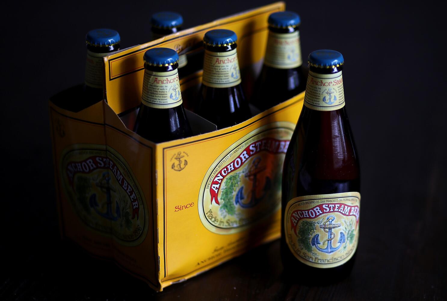 An Anchor Brewing Co. steam beer is photographed at a store in San