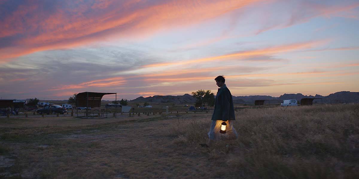 A lone figure in a field