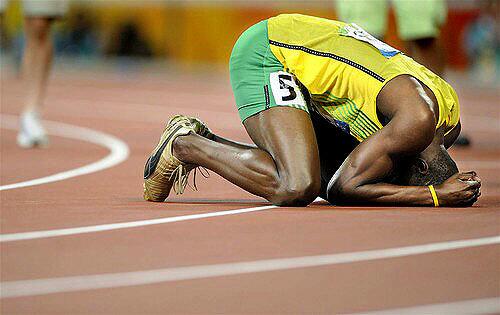 Usain Bolt on track