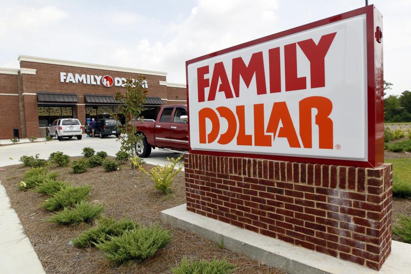Family Dollar's board rejected a $9.1-billion takeover offer from Dollar General, citing antitrust concerns. Above, a Family Dollar store in Ridgeland, Miss.