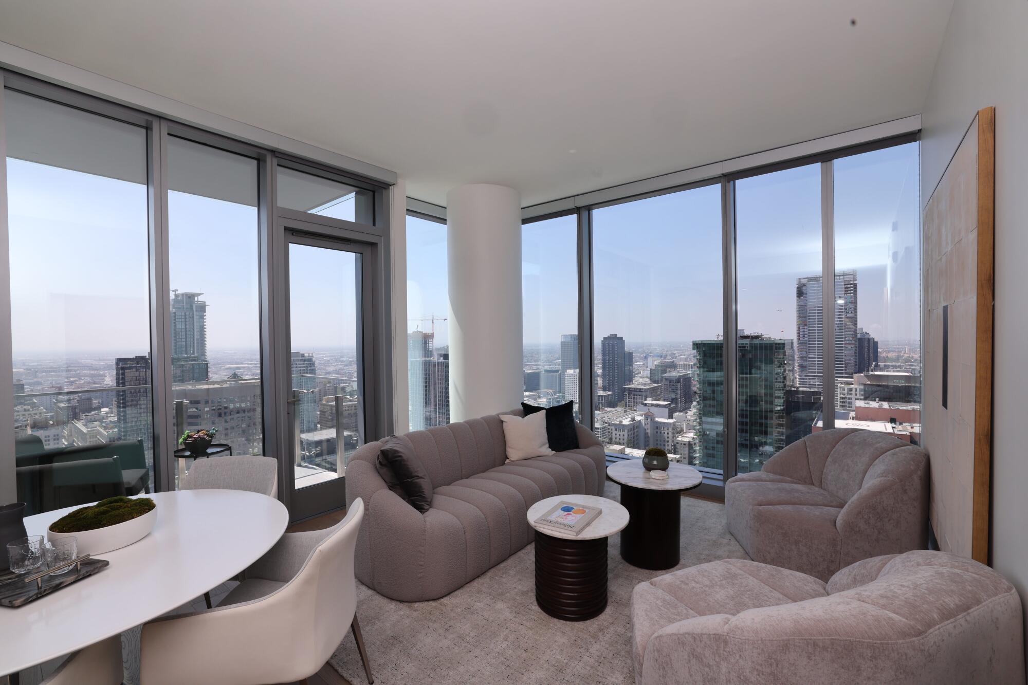 Figueroa Eight, a 41-story apartment tower, recently opened in downtown LA.