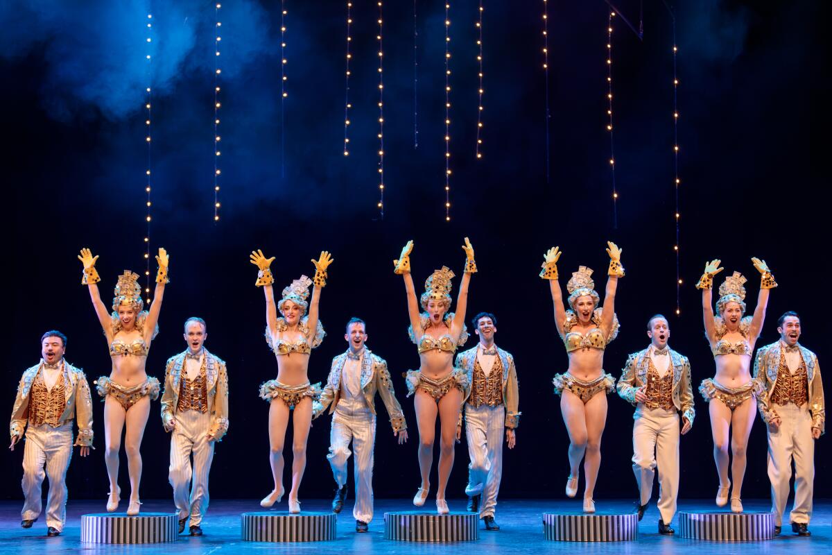 The ensemble performs "We're in the Money" in Moonlight Stage Productions' "42nd Street."