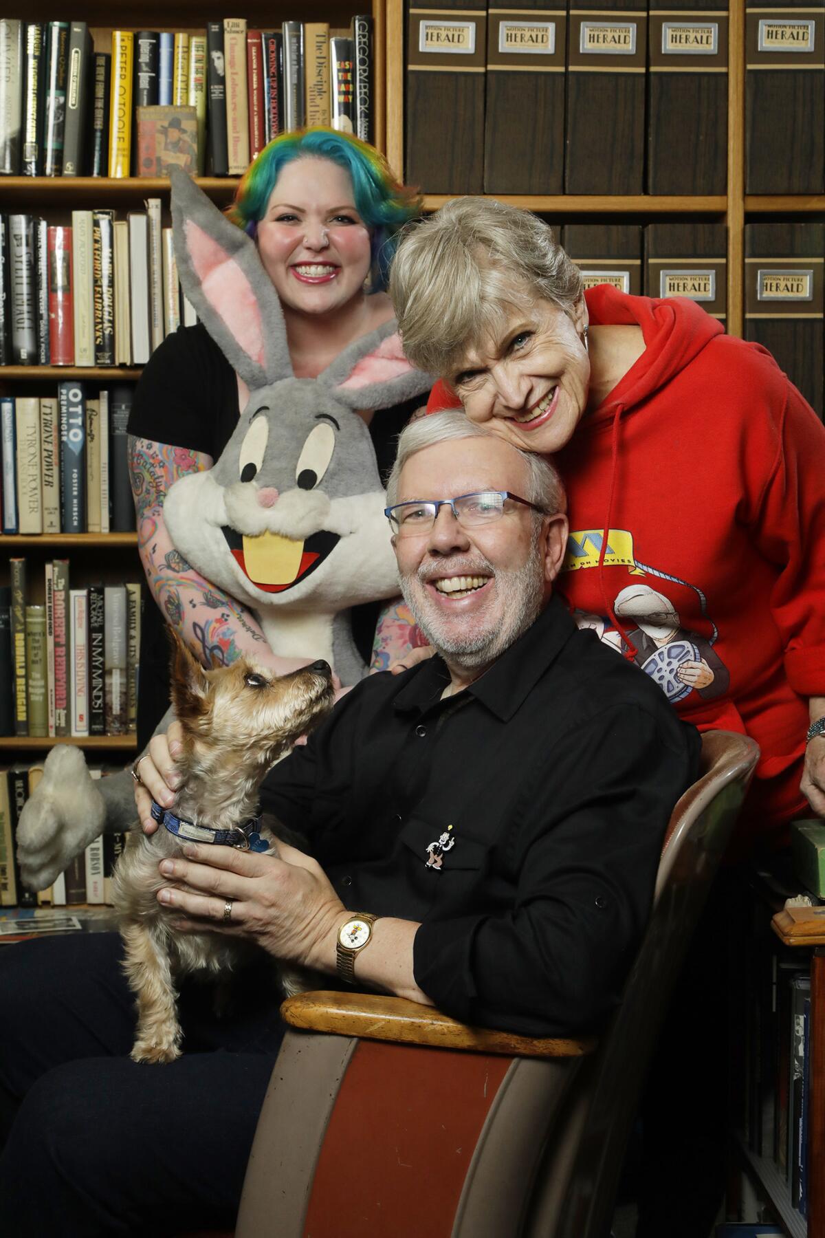 Leonard Maltin with his daughter Jessie, left, and wife Alice will host MaltinFest May 10-12 at the Egyptian Theatre in Hollywood.