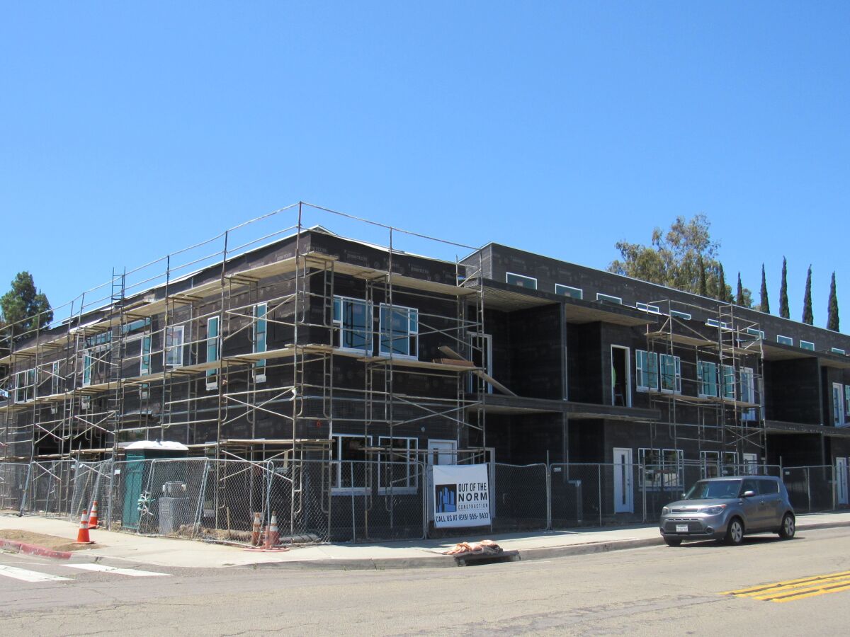 New housing going up in El Cajon near the library will help fill some of the city's state-mandated needs for homes.