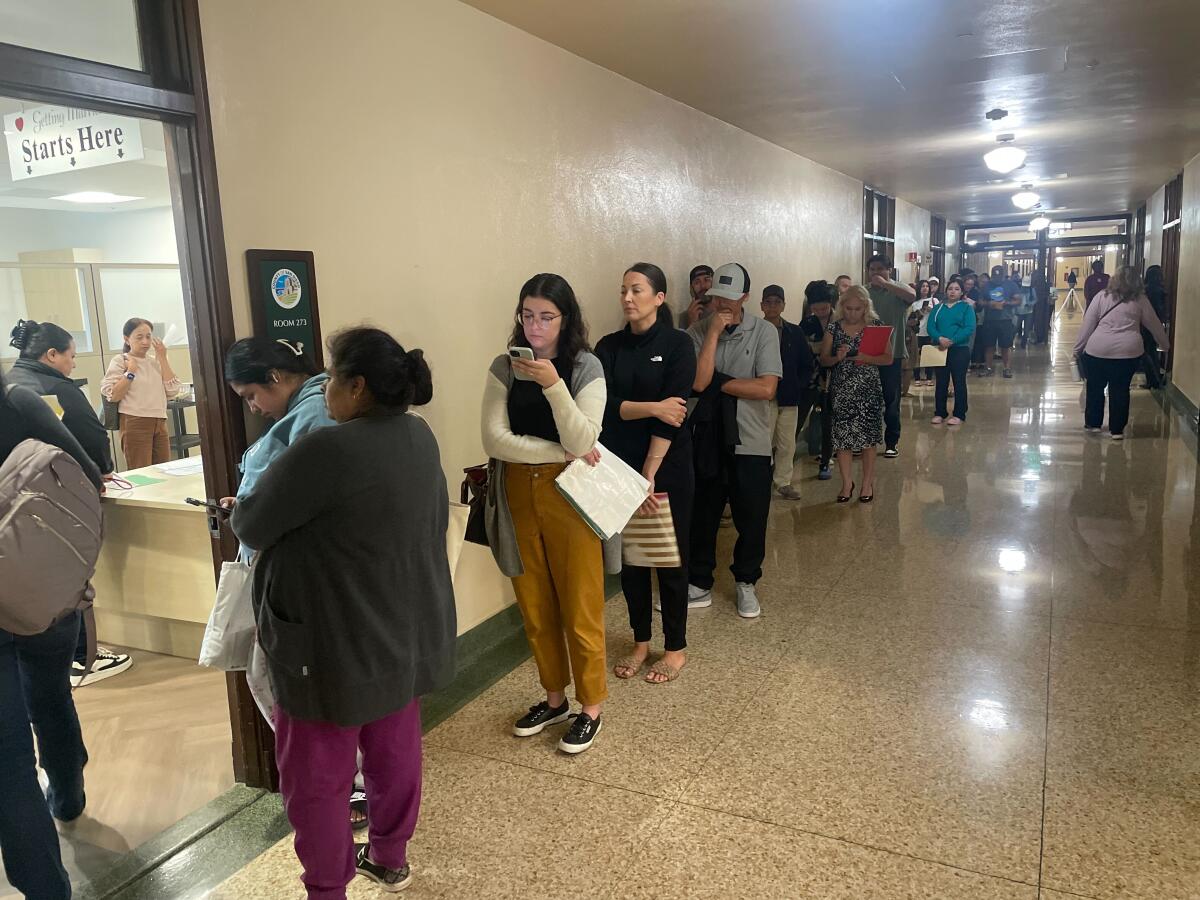 Line at the San Diego County Assessor's Office.