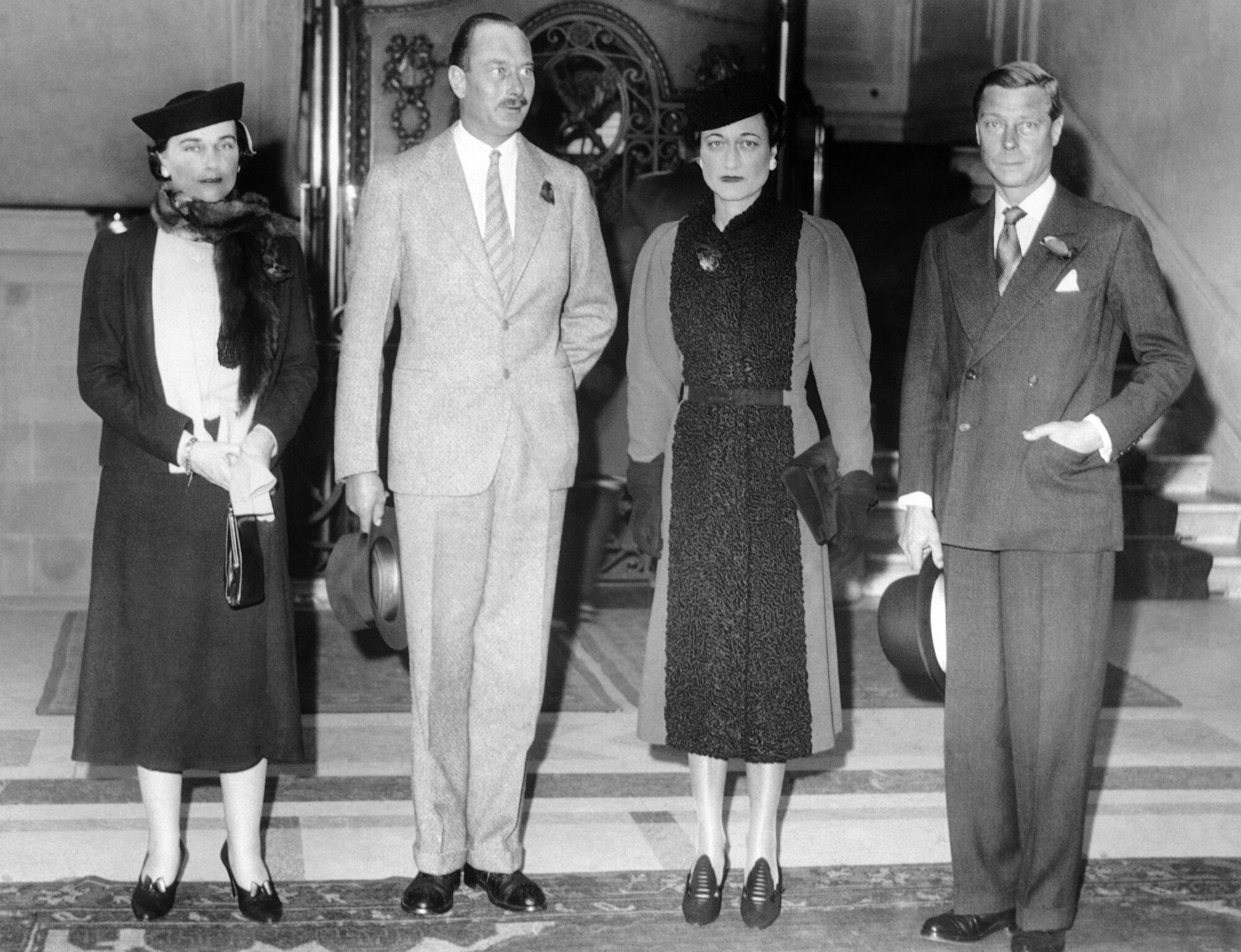 A historic photo shows the Duke and Duchess of Gloucester and Duke and Duchess of Windsor.
