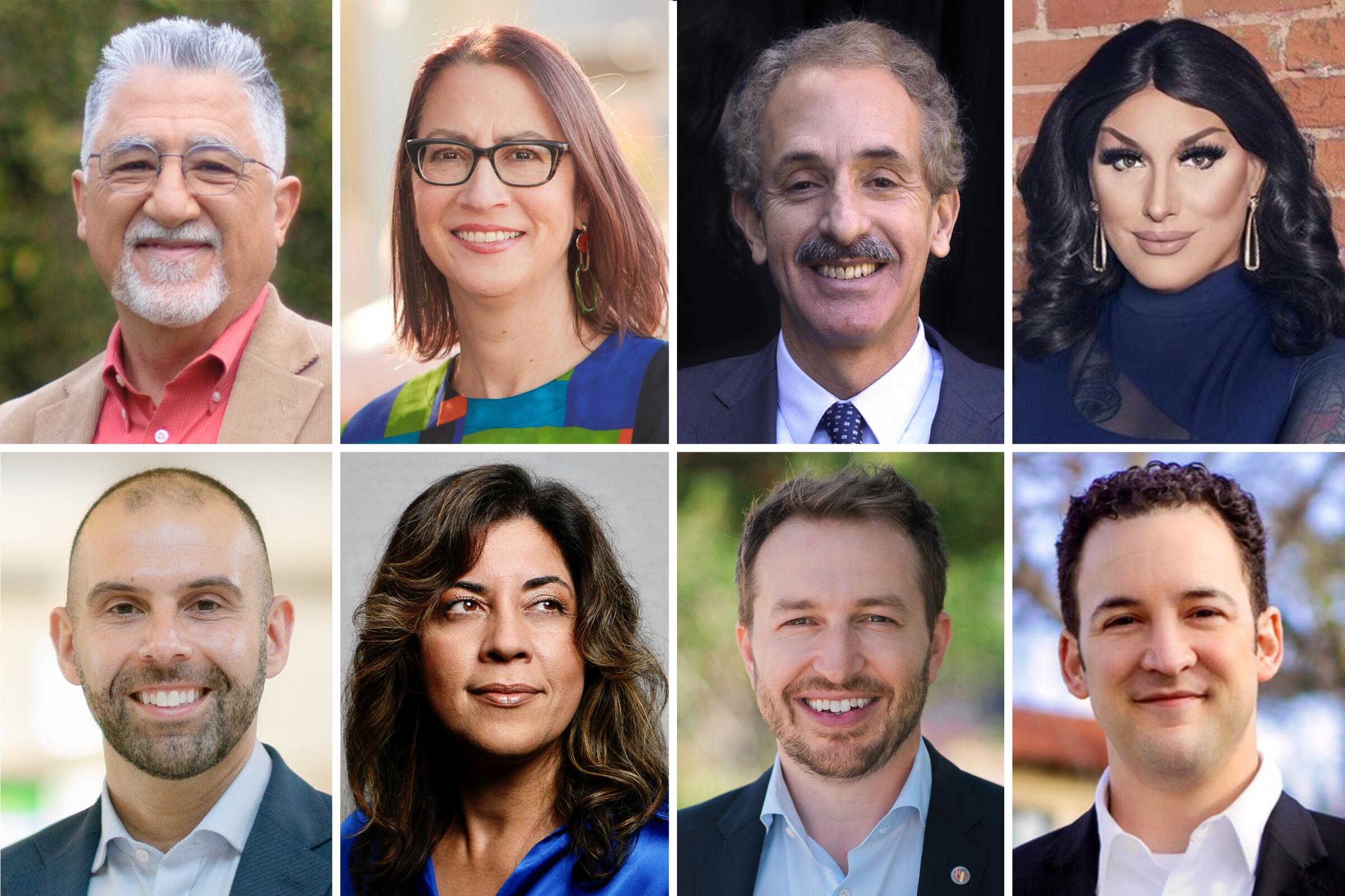 Photos of 8 candidates in the 30th Congressional District 