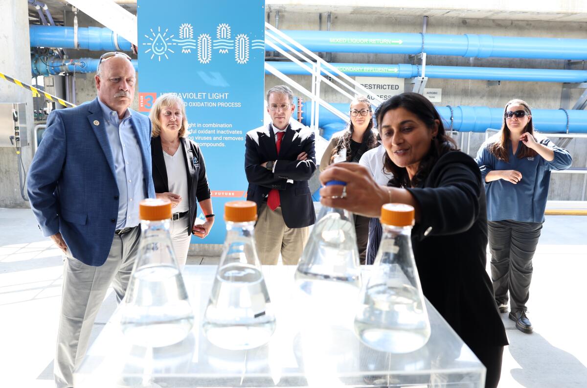 Guests tour the Grace F. Napolitano Pure Water Southern California Innovation Center in Carson.