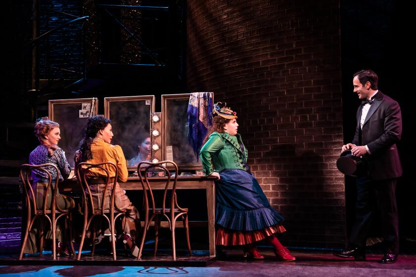 (L to r) Leslie Flesner, Afra Hines, Beanie Feldstein, Ramin Karimloo in 'Funny Girl' at Broadway's August Wilson Theatre.