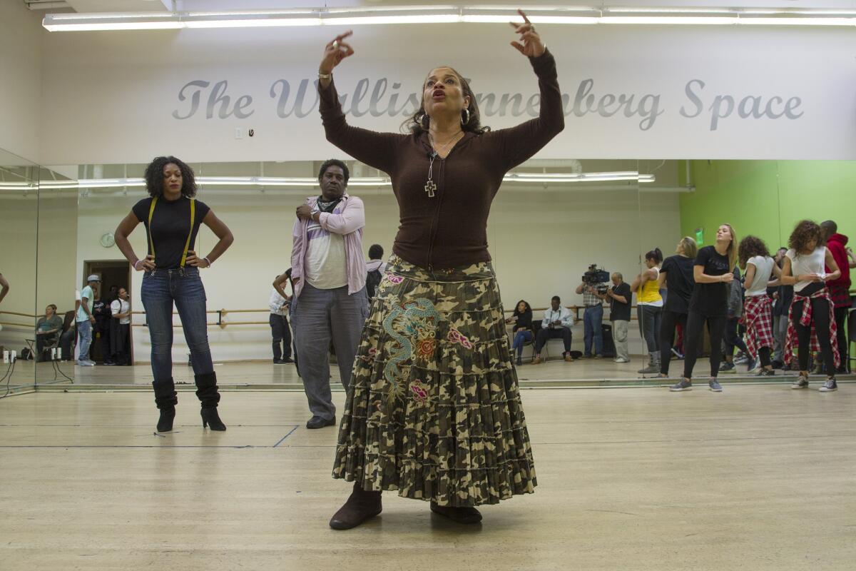 Choreographer Debbie Allen rehearses with her dancers in "Freeze Frame" at Debbie Allen Dance Academy on Jan. 26, 2016.