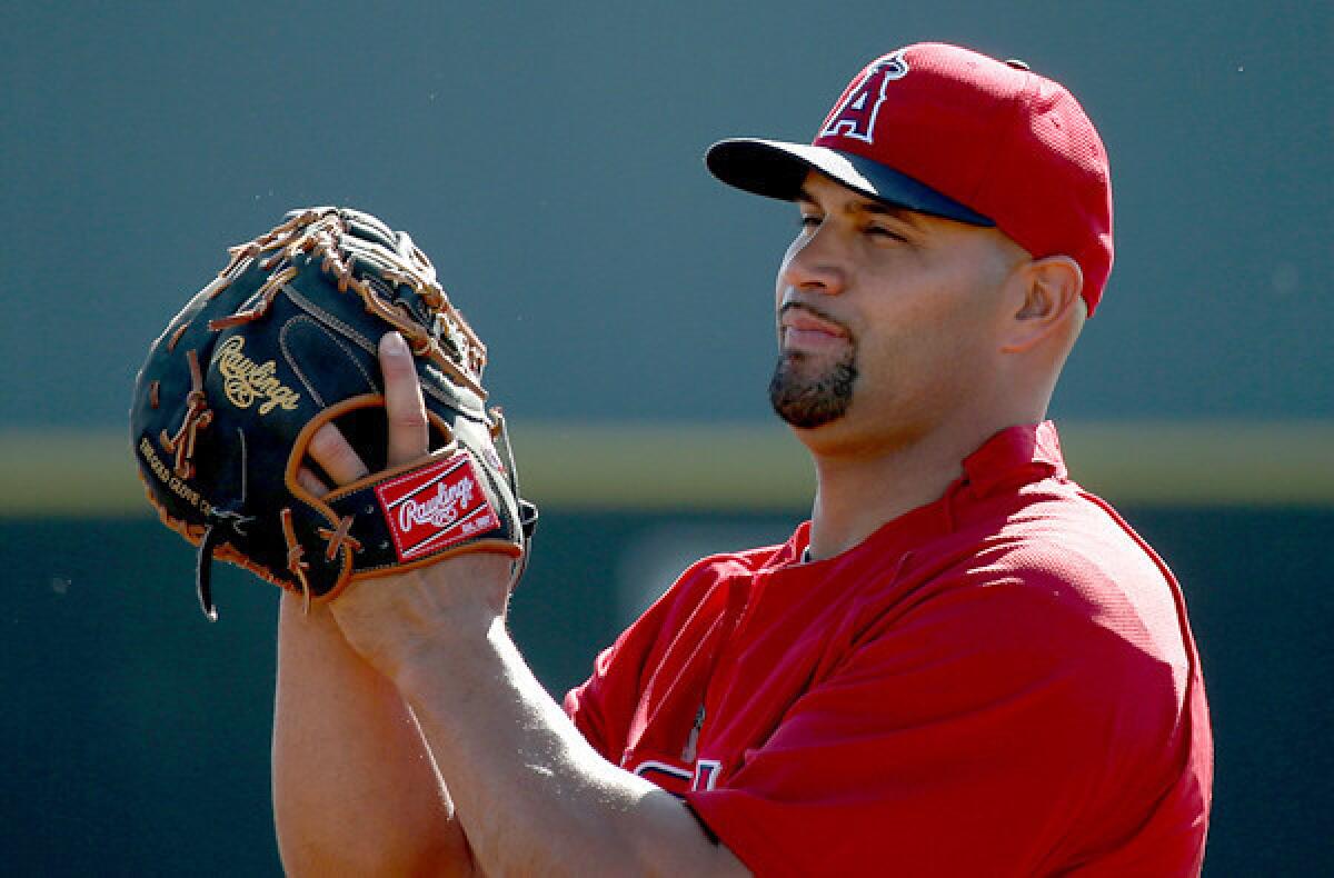 Angels first baseman Albert Pujols played a career-low 99 games last season with the Angels, a majority at designated hitter because of a foot injury.