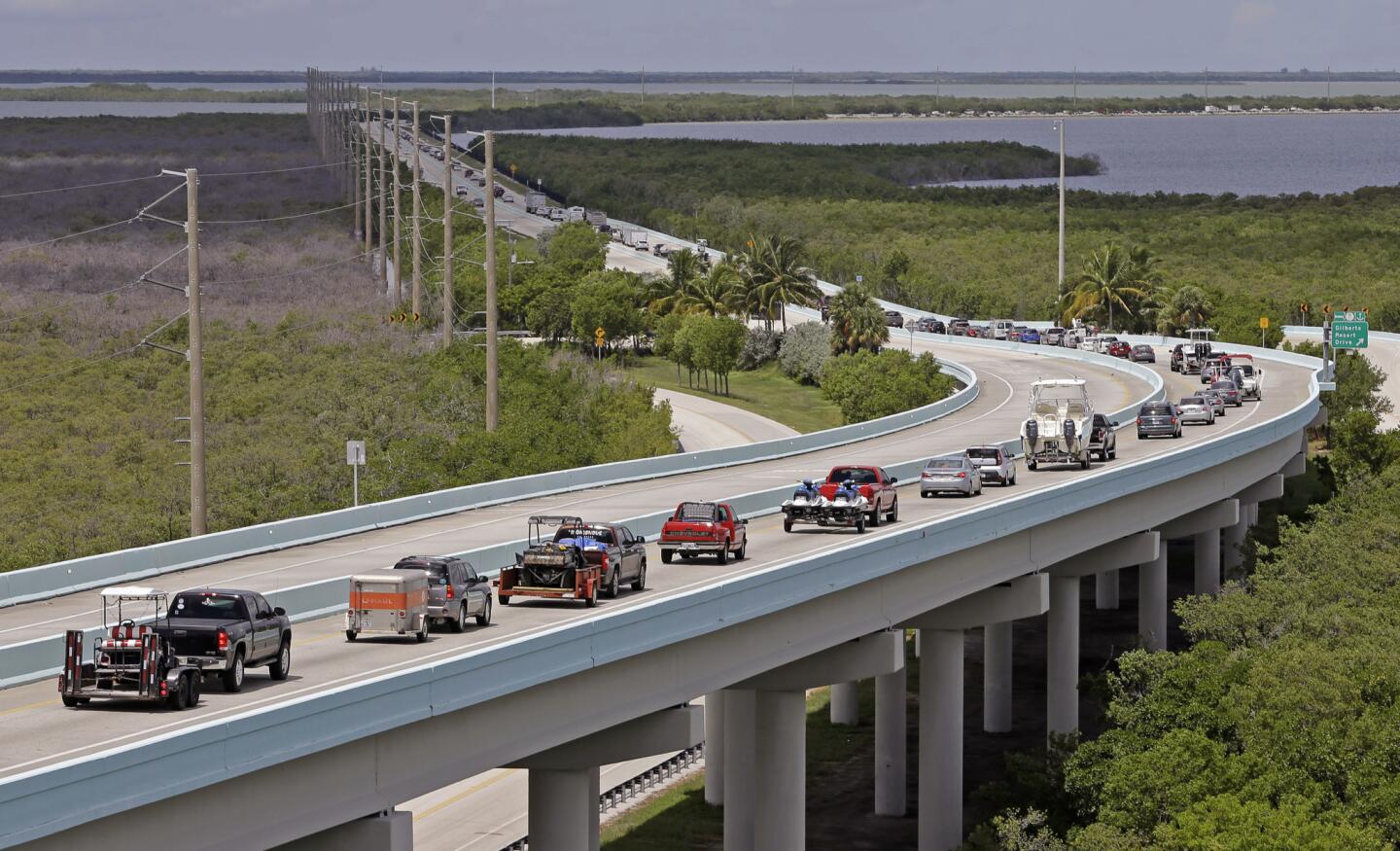 Motorists head north of Key Largo, Fla., on U.S. 1 in anticipation of Hurricane Irma on Sept. 6, 2017.