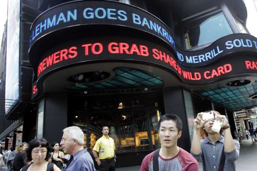 The bankruptcy of Lehman Bros. helped fuel the Great Recession. A new study estimates the global financial crisis led to nearly 13,000 suicides in North America and Europe.