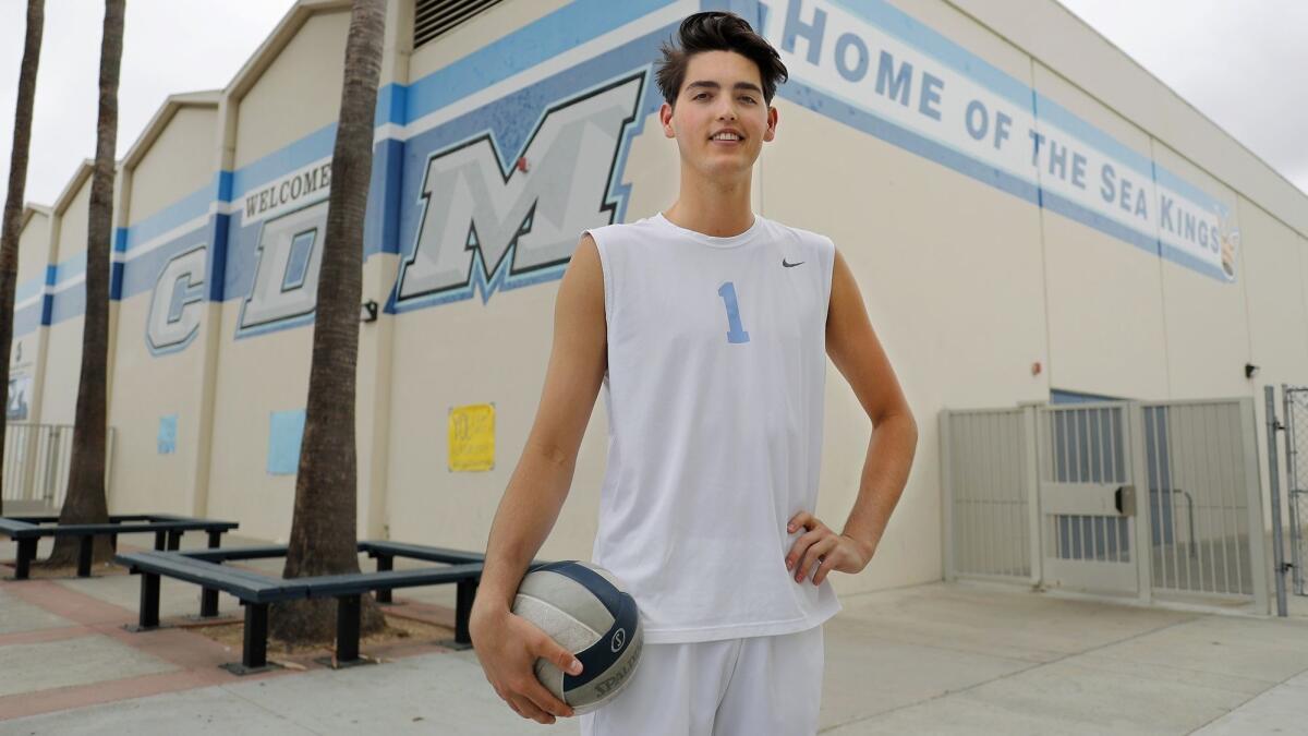 Brandon Browning led the Corona del Mar High boys' volleyball team to CIF Southern Section Division 1 and CIF State Southern California Regional Division I titles in 2018.