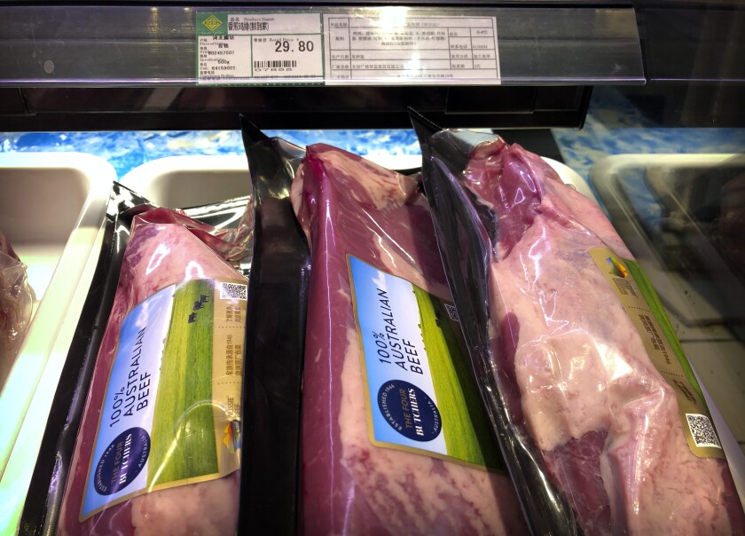 Australian beef on sale in Beijing