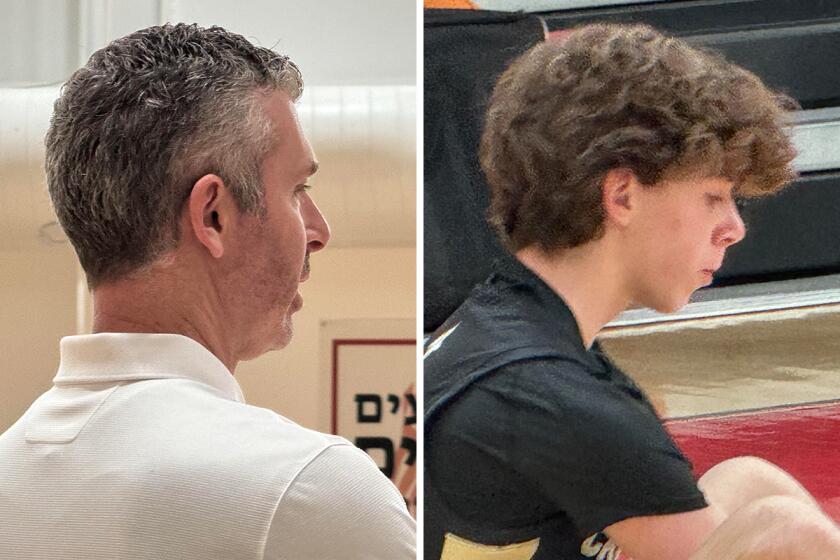 Shalhevet coach Ryan Coleman was coaching against his son, Calabasas freshman Grayson Coleman, on Thursday night.