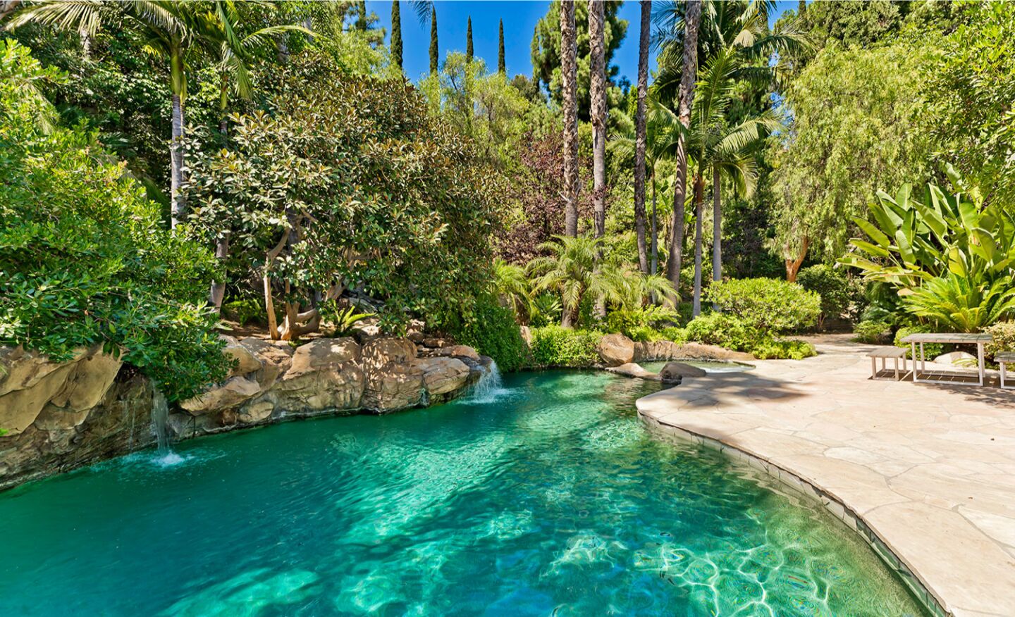 The lagoon-style swimming pool.