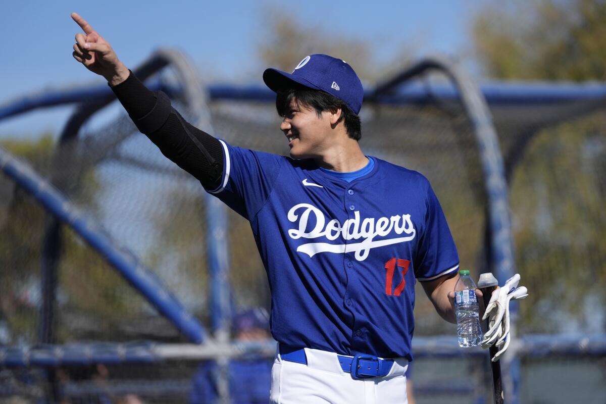 El bateador designado de los Dodgers de Los Ángeles Shohei Ohtani 
