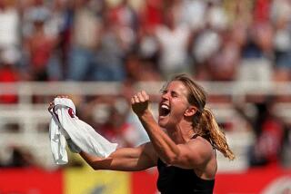 SP.WCup.14.0710.AR July 10,1999....USA Womens National team defaeted the China National.