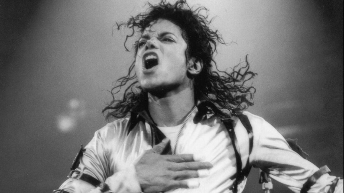 Jackson performs during his "Bad" tour in 1988, when James Safechuck says the musician was preying sexually on him.