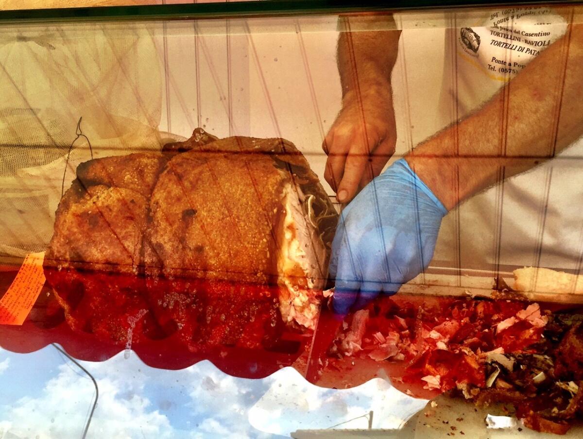 One of the many porchetta truck vendors along the backroads at lunchtime in Italy.