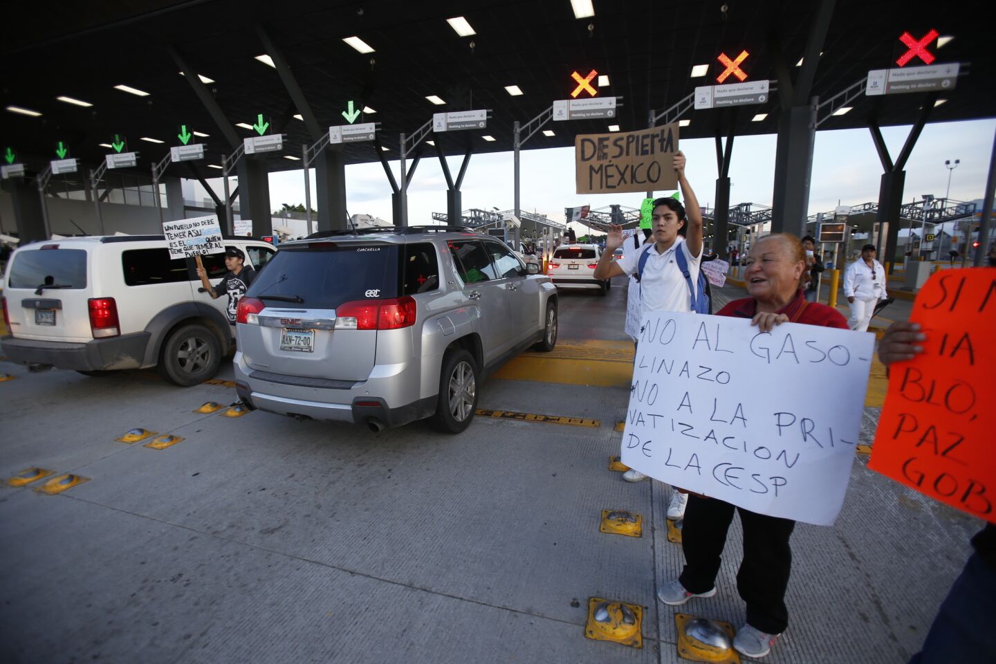 El Chaparral border crossing into Tijuana Mexico was disrupted a second day by protesters.