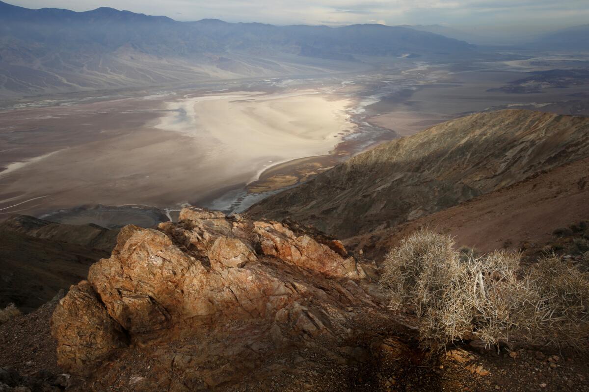 The beauty of the California landscape - and that of much of the West - is not found in the green lawns of the East Coast. Note the lack of green in this photo from Dante's View in Death Valley.